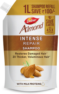 Dabur Almond Intense Repair Refill Pack | Nourished & Smooth hair | Almond protein(1000 ml)