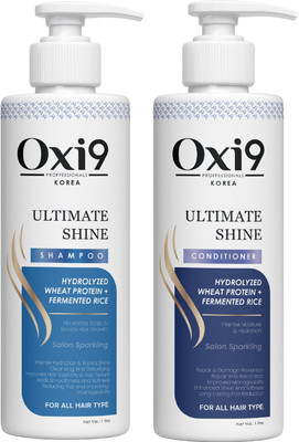 Oxi9 Ultimate Shine Shampoo and Conditioner Set, Hydrolyzed Wheat Protein.(1 L)