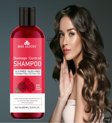 Bon Austin Damage Control Shampoo For Dry & Dehydrated Hair (Rose) 100ml Pack Of 1(100 ml)