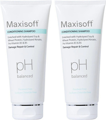 Maxisoft Conditioning Shampoo | With Aloe, Keratin & Wheat Germ Oil (200 ml - Pack of 2)(200 ml)