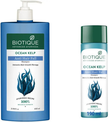 BIOTIQUE Shampoo Combo – Ocean Kelp 650 ML & Ocean Kelp190 ML (840 ml)