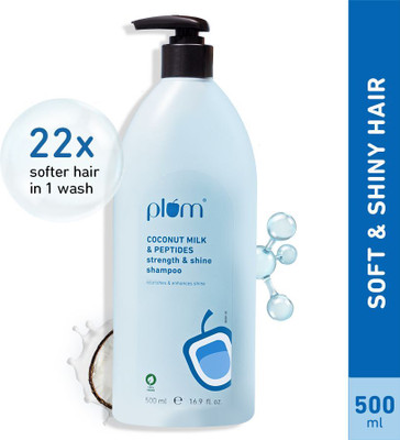 Plum Coconut Milk & Peptides shampoo, Strong, Shiny Hair I 22x shine, Soft silky hair(500 ml)