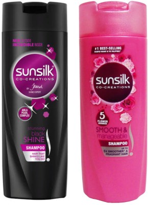 SUNSILK Lusciously Thick & Long Shampoo 170ml + black shampoo 170ml(340 ml)