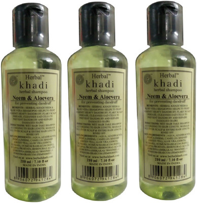 Herbal Khadi Neem & Aloevera Herbal Shampoo to prevent Dandruff and Hair fall(630 ml)