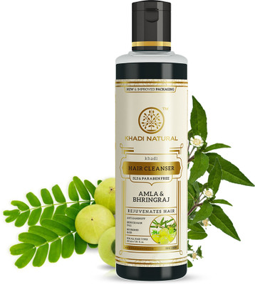 KHADI NATURAL Amla & Bhringraj Cleanser/Shampoo - SLS & Paraben Free|Anti-dandruff(210 ml)