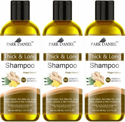 PARK DANIEL Thick & Long Hair Shampoo with Ginger Extract Boost Hair Length Pack 3 of 100ML(300 ml)