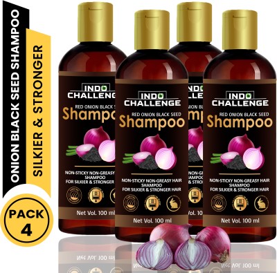 INDO CHALLENGE Red Onion Black Seed Shampoo ,For Hair Shine Shampoo(400 ml)