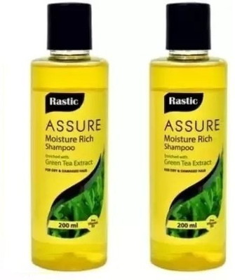 Rastic Assure Moisture Rich Shampoo With Green Tea Extract Pack of 2(400 ml)