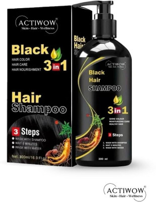 ACTIWOW Black Hair Shampoo for Silky Finish & Radiance Shampoo(300 ml)