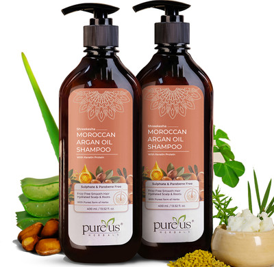 Pureus Herbals Shreekesha Moroccan Argan Oil Shampoo | Sulfate & Paraben Free|Deep Nourishment(800 ml)