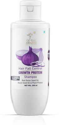 Global Amazon Secrets Red Onion Shampoo with Black Seed Oil & Plant Keratin For Hair Fall Control(250 ml)