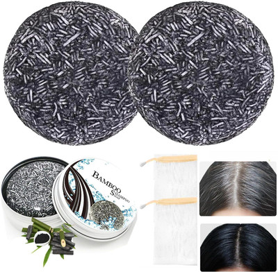 PARAS MOTI Organic Grey Hair & Beard Reverse Natural Shampoo Bar For Men&Women003PACK OF 2(200 ml)