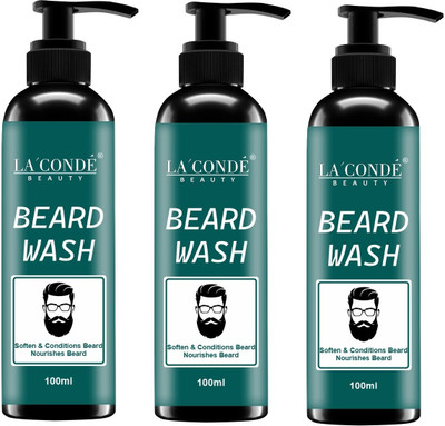 La'Conde Intense Clean Beard Wash to Remove Oil & Impurities 100 ML Pack of 3(300 ml)