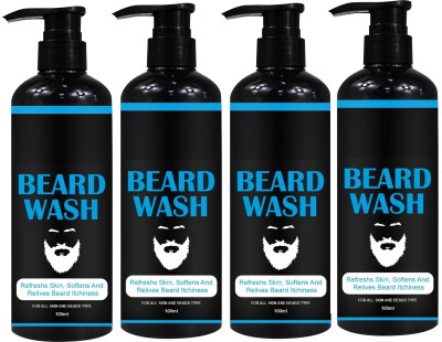 Colorstock Mens Beard Wash Refreshing Fragrance Purifies & cleanses beard 100ML Pack of 4(400 ml)