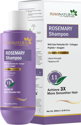 7days natural Rosemary Anti Hair Fall Shampoo with Anagain For Reducing Hair Loss Breakage(250 ml)