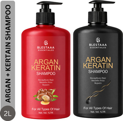 blestaaa essentialss Argan Keratin Shampoo Smooth and Manageable Hair with Deep Hydration(2 L)