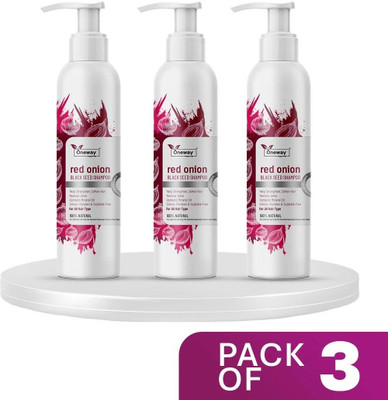 Oneway Happiness Red Onion Shampoo with Vitamin E for Hair fall control-pack of 3, 200ml each(600 ml)