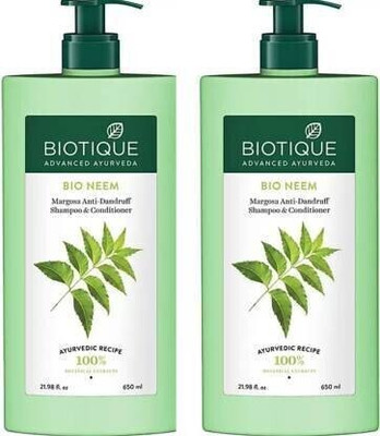 BIOTIQUE Ayurveda neem Shampoo 650 ML( Pack of 2 )Men & Women(1300 ml)