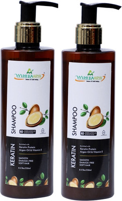MIHIKAARYA Keratin Shampoo Combo pack of two (250+250)ml(500 ml)