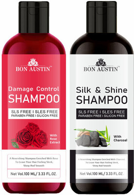 Bon Austin Damage Control Shampoo With Rose & Silk & Shine Shampoo Pack 2 of 100ML(200 ml)