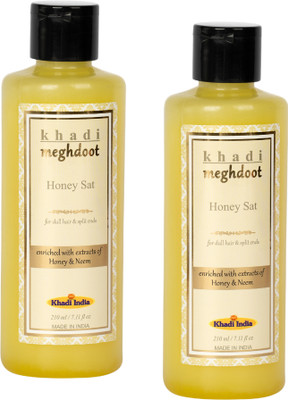 MEGHDOOT Khadi Honey Sat For dull hair & Split Ends with Honey & Neem 210ML(420 ml)