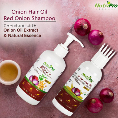 NutriPro Red Onion shampoo and Oil for Prevent Hair Fall & Stimulates Hair Growth(400 ml)