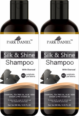 PARK DANIEL Silk & Shine Shampoo with Activated Charcoal Stronger Hair Pack of 2 of 100ML(200 ml)