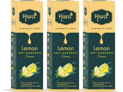 KISRA Lemon Anti-Dandruff Shampoo -Enriched with Neem, Lemon Help to Removers Dandruff(300 ml)