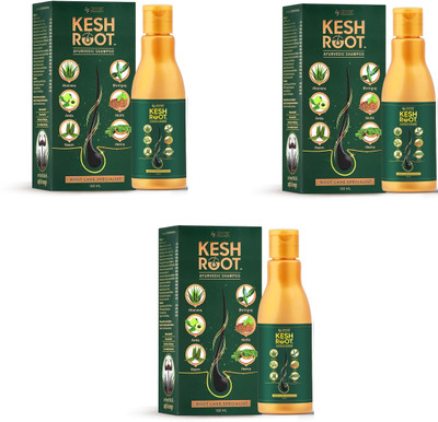 DOUBLE LIPS KESH ROOT Rj Kesh Root Ayurvedic Shampoo 100 ML Pack of - 3(300 ml)