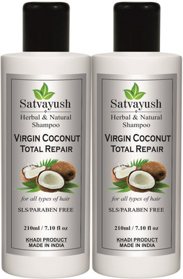 Satvayush Herbal Coconut Shampoo - Total Repair with Coconut Milk for Strong & Shiny Hair(420 ml)