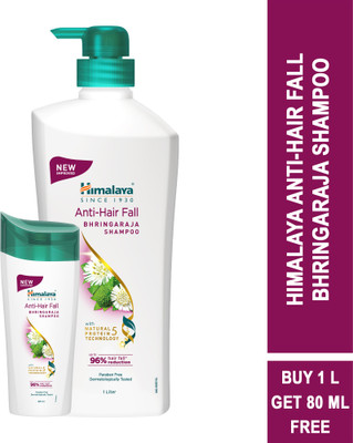 HIMALAYA Anti-Hair Fall Bhringaraja Shampoo (1L) + Anti-Hair Fall Shampoo (80ml) Free  (1000 Ml) For Rs. 479 @ 52 %