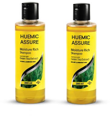 Huemic Assure Moisture Rich Shampoo with Green Tea Extract pack -2(400 ml)