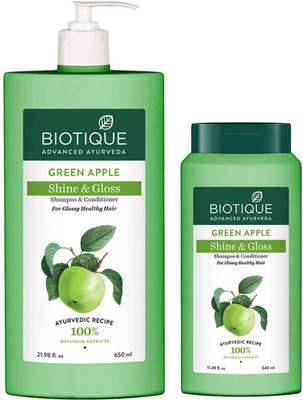 BIOTIQUE Bio Green Apple 650ml With 340ml Shampoo(990 ml)