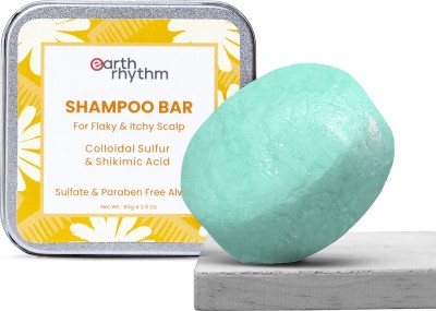 Earth Rhythm Anti-Dandruff Shampoo Bar, Reduces Dandruff & Itchiness, Tin - 80ml(80 ml)