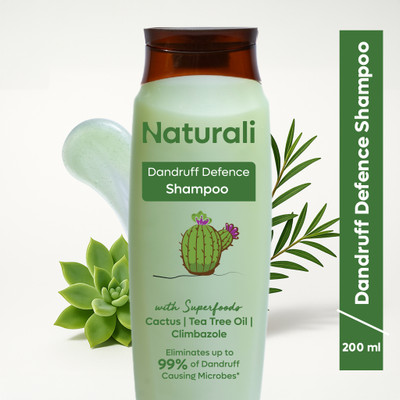 Naturali Shampoo For Dandruff | Tea Tree Oil | Sulphate & Paraben Free | For Oily Scalp(200 ml)
