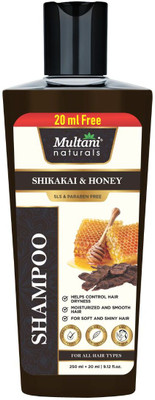 Multani Naturals Shikakai & Honey Shampoo | Reduces Scalp Dryness | SLS & Paraben Free -(250 ml)