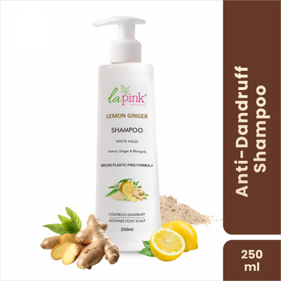 La Pink Lemon Ginger Shampoo for Dandruff Control & Soothes Itchy Scalp(250 ml)