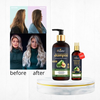 DWELLA HERBOTECH Avacado Shampoo for Daily Care & Softening & Silkening - Avacado HairOil Free(350 ml)