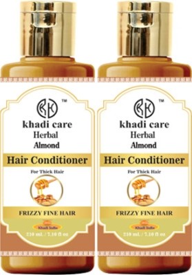 khadi care Herbal Almond Hair Conditioner (Pack of 2)(420 ml)