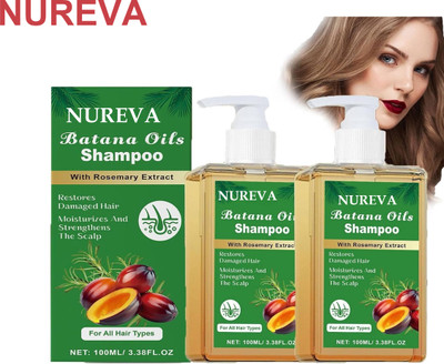 nureva Batana Oil Shampoo Combo Pack of 2 for Hair Growth & Health(200 ml)