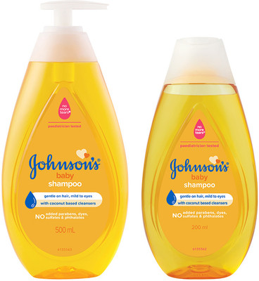JOHNSON'S BABY No More Tears Shampoo (500ml+200ml) Home & Travel Combo Pack(700 ml)