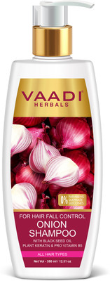 vaadi Herbals Onion Shampoo with Black Seed Oil, Plant Keratin & PRO Vitamin B5(350 ml)