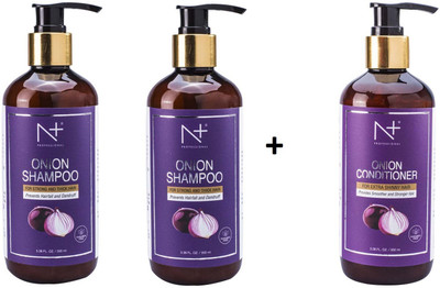N PLUS PROFESSIONAL Onion Shampoo 300ml pack of 2 and Onion Conditioner 300ml(900 ml)