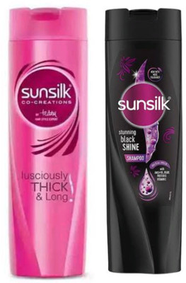 SUNSILK Lusciously Thick & Long Shampoo 180ml + black shampoo 170ml(350 ml)