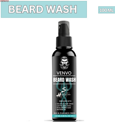 venvo Beard Wash Woody – Gentle Foaming Cleanser, No Post-Wash Dryness(100 ml)