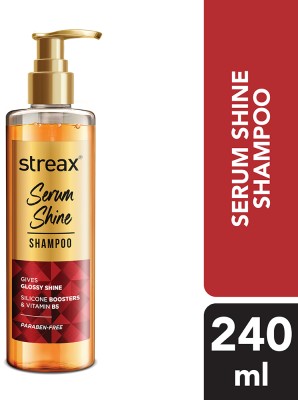 Streax Serum Shine Shampoo, for Frizzy & Dry Hair to control frizz, Smooth & Shiny Hair(240 ml)