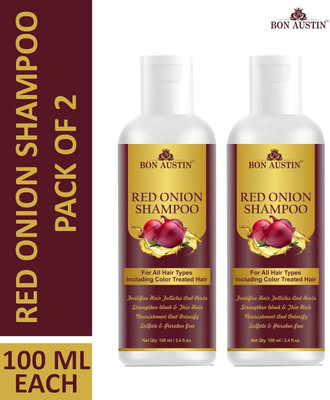 Bon Austin Premium Red Onion Shampoo-For Hair Growth & Anti Hair Fall Combo pack of 2 bottles of 100 ml(200 ml)(200 ml)