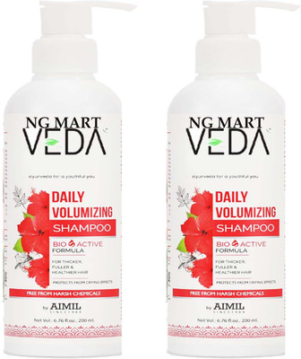 NG MART Veda Daily Volumizing Shampoo For Thicker Fuller & Healthier Hair PCS- 200ml x 2(400 ml)