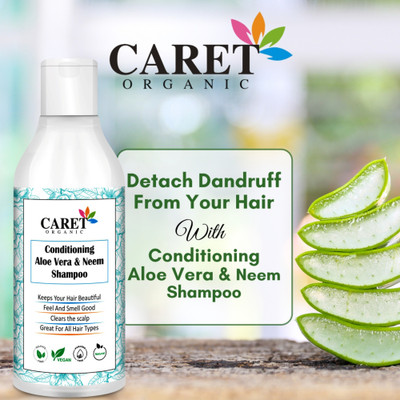 Caret Organic Aloevera & Neem Conditioning Anti-Dandruff Shampoo-SLS Free(300 ml)