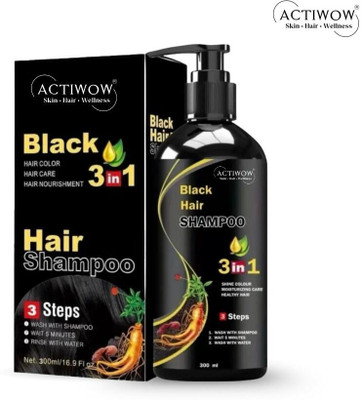 ACTIWOW Black Hair Shampoo for Silky Luster Refresher Shampoo(300 ml)